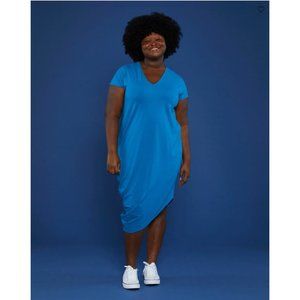 Universal Standard NWT Geneva L V Neck Shor Sleeve Ocean / Mykonos Blue 20 22 2x